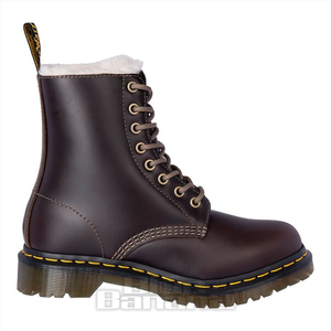 Dr Martens 1460 Serena Faux Fur Boots (Dark Khaki Brown)
