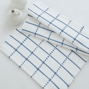 Blue Check Bath Mat