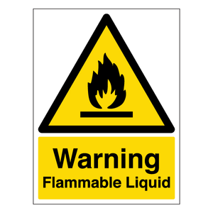Warning Flammable Liquid - Portrait 200 x 300 mm - Self Adhesive Vinyl