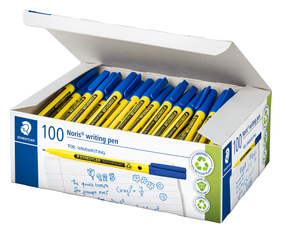 STAEDTLER Noris Handwriting Pen - Blue - Pack of 100