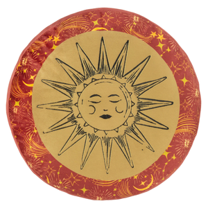 Ethereal Sun Velvet Round Filled Cushion 40cm Gold Dust Rust