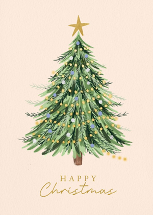 Traditional Illustrated Christmas Tree Card