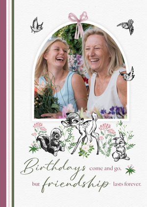 Disney Bambi Birthdays Come And Go But Friendships Last Forever Illustrated Photo Upload Birthday Card