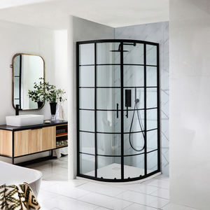 Milano Barq - Black Quadrant Shower Enclosure - 900mm