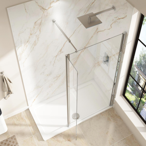 Marbella 300mm Wet Room Flipper Panel for Shower Screen - 8mm Easy Clean Glass