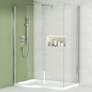 Elegance 8mm Easy Clean Glass Walk in Enclosure 1400x900mm with Tray Left Handed