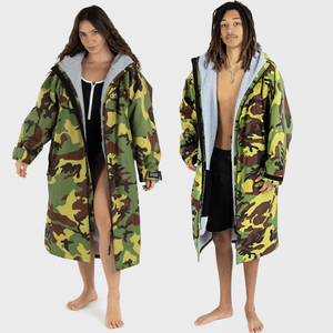 dryrobe Advance Long Sleeve Changing Robe - M / Camouflage Grey