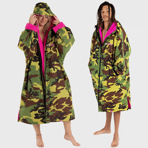 dryrobe Advance Long Sleeve Changing Robe - M / Camouflage Pink