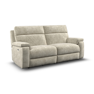 Selby 3 Seater Power Recliner Sofa in Plush Beige Fabric