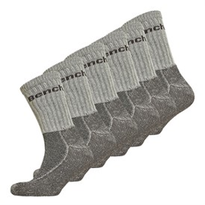 Bench Mens Elvo Six Pack Boot Socks Ecru/Ecru Marl