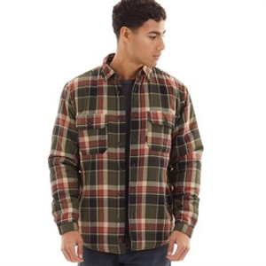 Tokyo Laundry Mens Aksla Sherpa Lined Checked Shirt Khaki