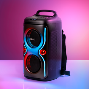 X Echo Backpack Bluetooth Party Speaker 50W with LEDs and Stand Black
