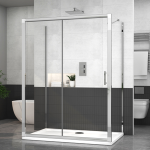 Grand 1400 x 700mm Rectangle Sliding Door 3-Sided Shower Enclosure 6mm Glass