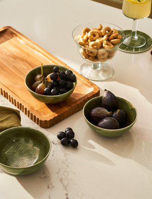Alvescot Nibble Bowls - Aluminium, Moss, Set of 3
