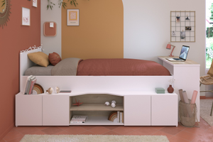 Parisot Cleo Wooden Single Mid Sleeper Bed with Storage 