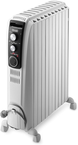 Delonghi TRD41025T Dragon 4 Oil Filled Radiator 2.5Kw With Mechanical Timer - White