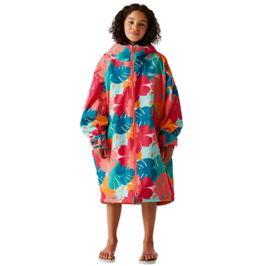 Regatta Kids Spirit Of Adventure Waterproof Changing Robe - 5 - 9 Yrs / Tropical Leaf Print