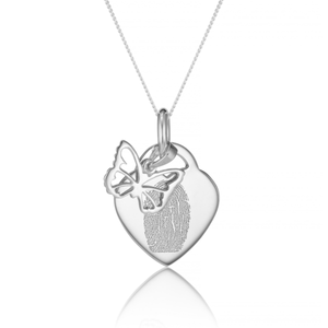 Sterling Silver ButterflyFingerprint Necklace