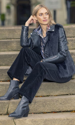 Faux Fur Gilet - Black