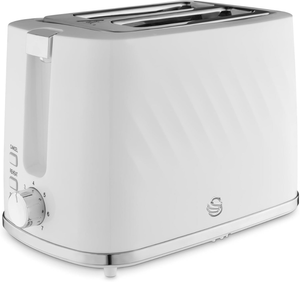 Swan ST14071WHT Windsor 2 Slice Toaster 900W Defrost & Reheat Function White