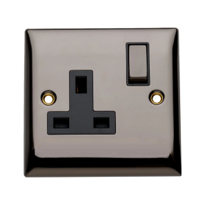 Single Plug Socket - Black Nickel