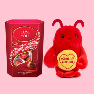 Swizzels 18cm You’re My Lobster & I Love You Lindt Lindor Milk 200g Cornet