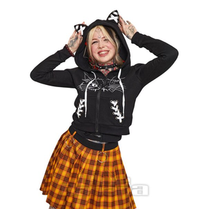 Jawbreaker Hiss Club Cat Ear Hoodie (Black)
