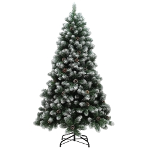 HOMCOM 6ft Snow-Dipped Artificial Pine Christmas Tree