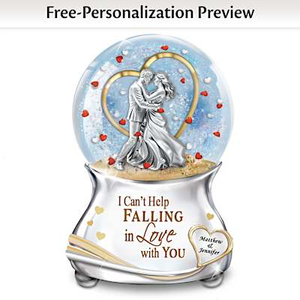 Can't Help Falling In Love Personalized Glitter Globe