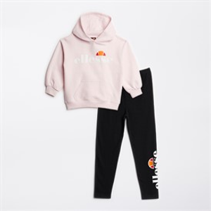 Ellesse Girls Anya Logo Hoodie And Leggings Set Pink/Black