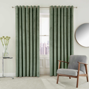 Escala Lined Curtains 90" x 90", Sage