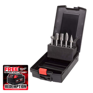 Milwaukee 4932493577 6mm x 10mm Tungsten Carbide Burr Set (5 Pieces)