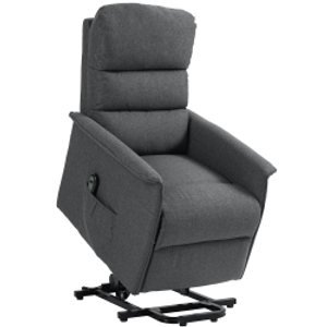 HOMCOM Electric Riser Recline Armchair, with Footrest - Dark Grey