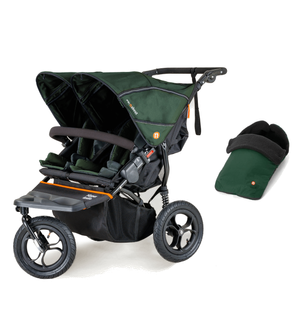 Out n About Nipper V5 Double Pushchair with Footmuff - Sycamore Green