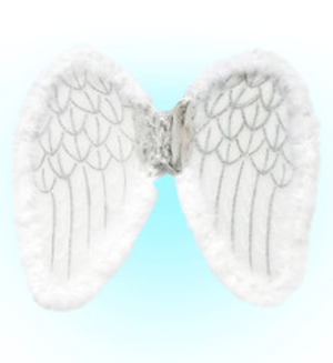 White Angel Wings With Marabou Trim - 52x42 cm