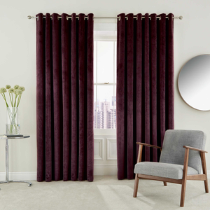 Escala Lined Curtains 66" x 90", Mulberry
