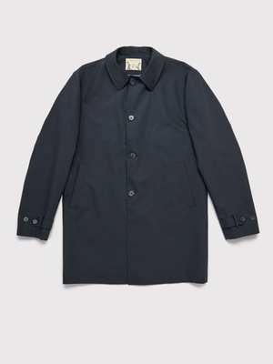 Navy Luxury Wool Blend Mac Coat