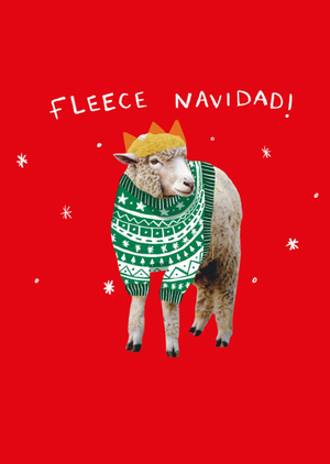 Fleece Navidad Sheep Illustrated Scribbler Christmas Card