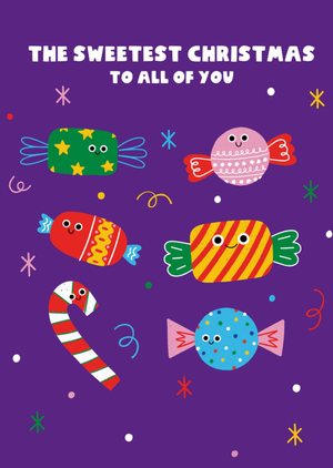 To All Of You Sweets Illustrated Scribbler Christmas Card