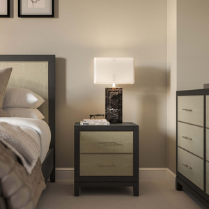 Rae Bedside Chest, Black / Shagreen