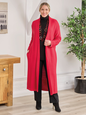 Cecily Knitted Cardigan - Ruby Red