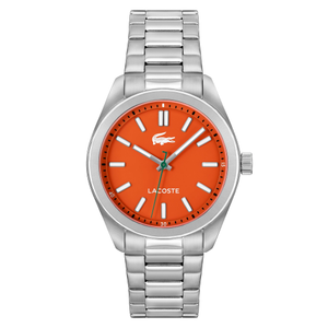 Lacoste Stainless Steel Orange Dial Men's Watch - 2011353