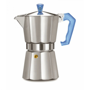 Pezzetti Aluminium Moka Pot + Italiano Vero Blend - Teal Blue 6 Cup