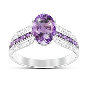 Majestic Radiance Amethyst Ring Size 7.5