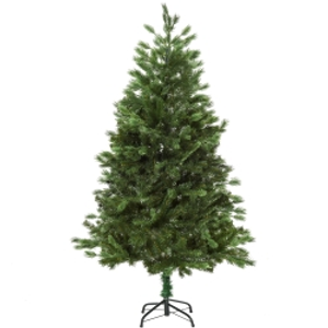 HOMCOM Árbol de Navidad Ø105x210 cm Artificial con 934 Ramas PE Tridente y PVC Individual y Base Plegable Árbol Navideño Decorativo Exteriores Interiores Verde