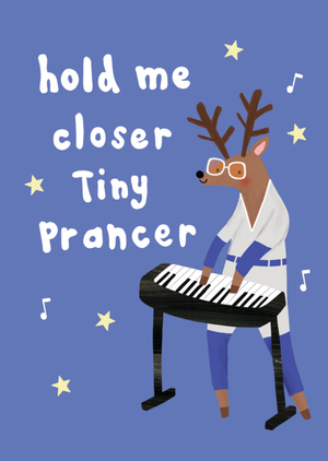 Tiny Prancer Humourous Reindeer Illustrated Scribbler Christmas Card