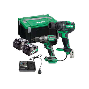 HiKOKI KC18DCJCZ 18V Combi Drill and Impact Wrench Twin Kit with 2x 2.5Ah MULTIVOLT Batteries