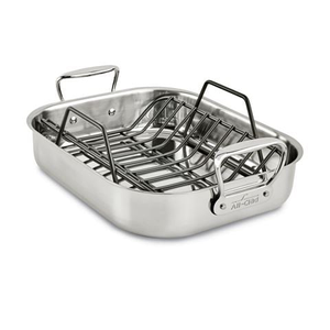 All-Clad - Stainless Steel Roaster w/Non-Stick Rack Small