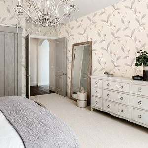 Belgravia Decor Tiffany Fiore Trail Cream/Pink Wallpaper - 41336