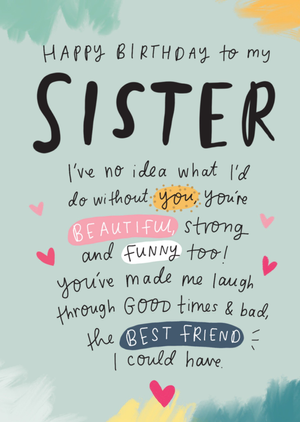 To My Sister Birthday Card
